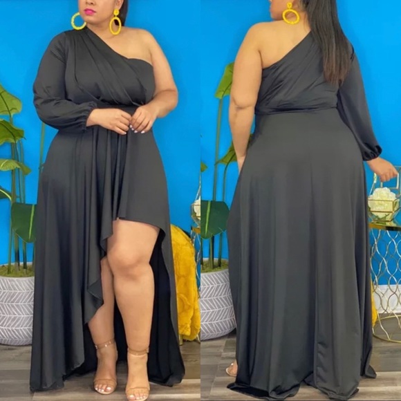 Dresses & Skirts - Very Stretchy One Sleeve High Low Dress